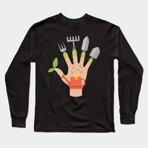 Funny Plant Lady Gift - Edward Gardening Hands Long Sleeve T-Shirt by Shirtbubble